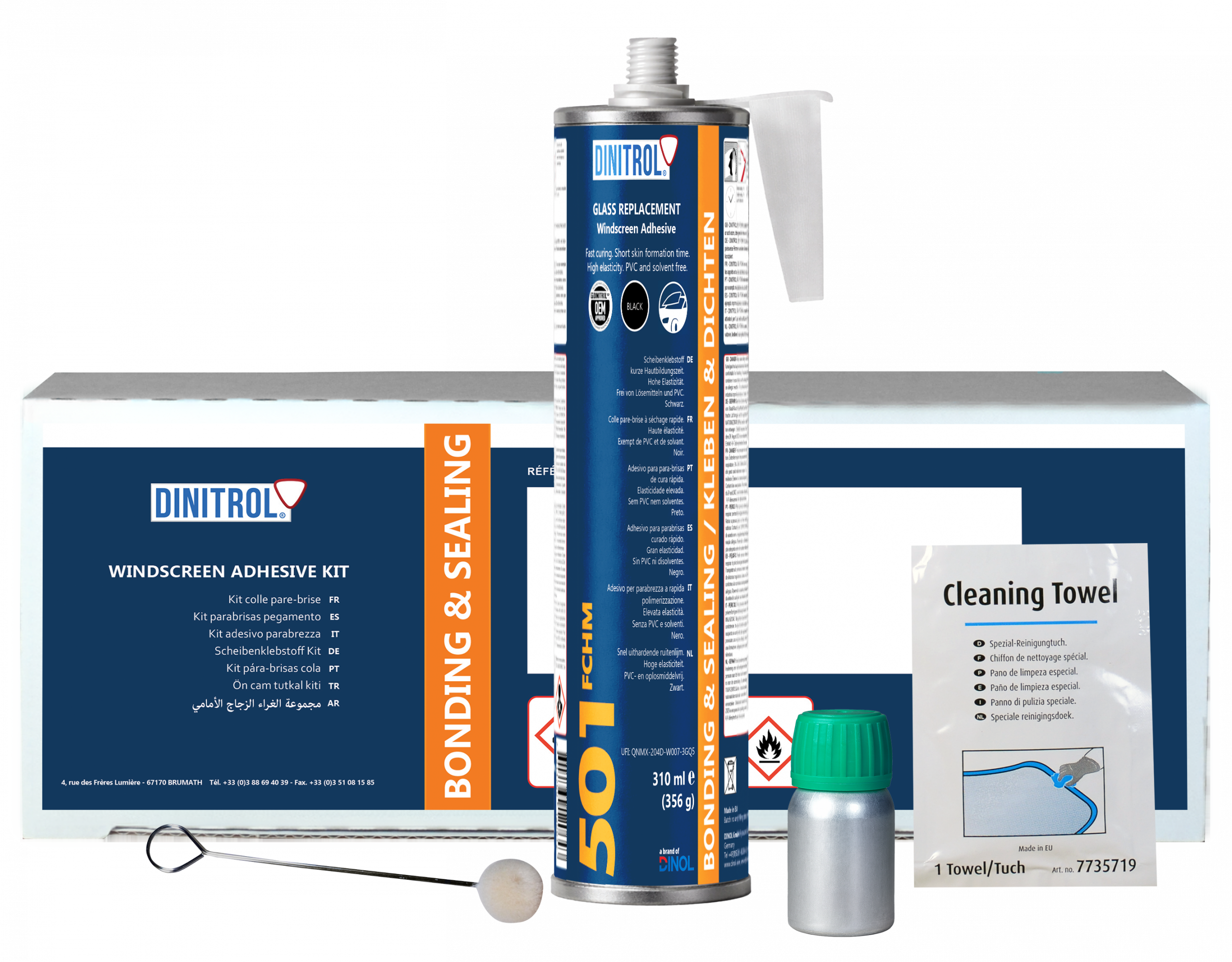 C-501 FCHM Kit colle pare-brise Ultra Rapide 1h - 1h (310ml)