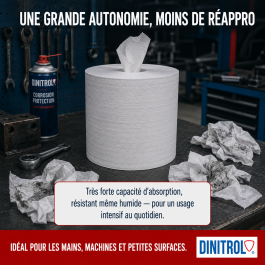Bobine d&rsquo;essuyage papier blanc