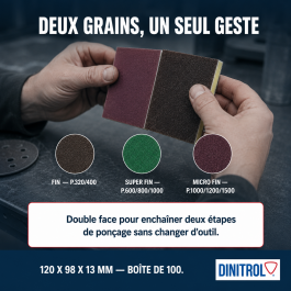 Éponge abrasive – Vert – 120 x 98 x 13 – P.600/800/1000
