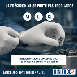 Gants jetables latex blanc