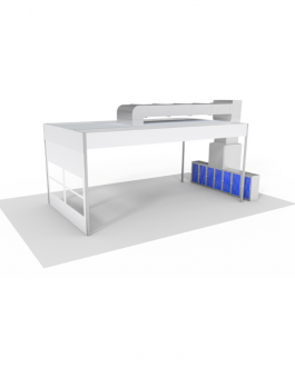 Structure autoportée Aire de préparation peinture – paroi d’aspiration + plénum + rideaux coulissants