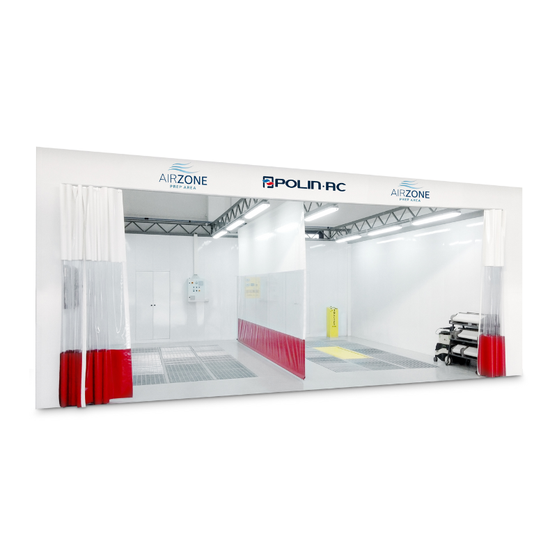 Structure autoportée - paroi d'aspiration + plénum + rideaux coulissants - Double zone de travail – Image 2