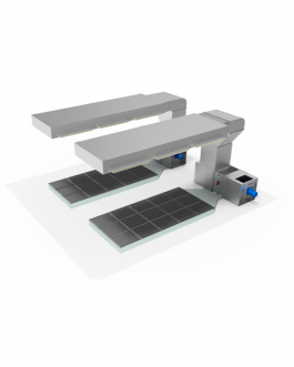 Aire de préparation avec plancher aspirant + plénum