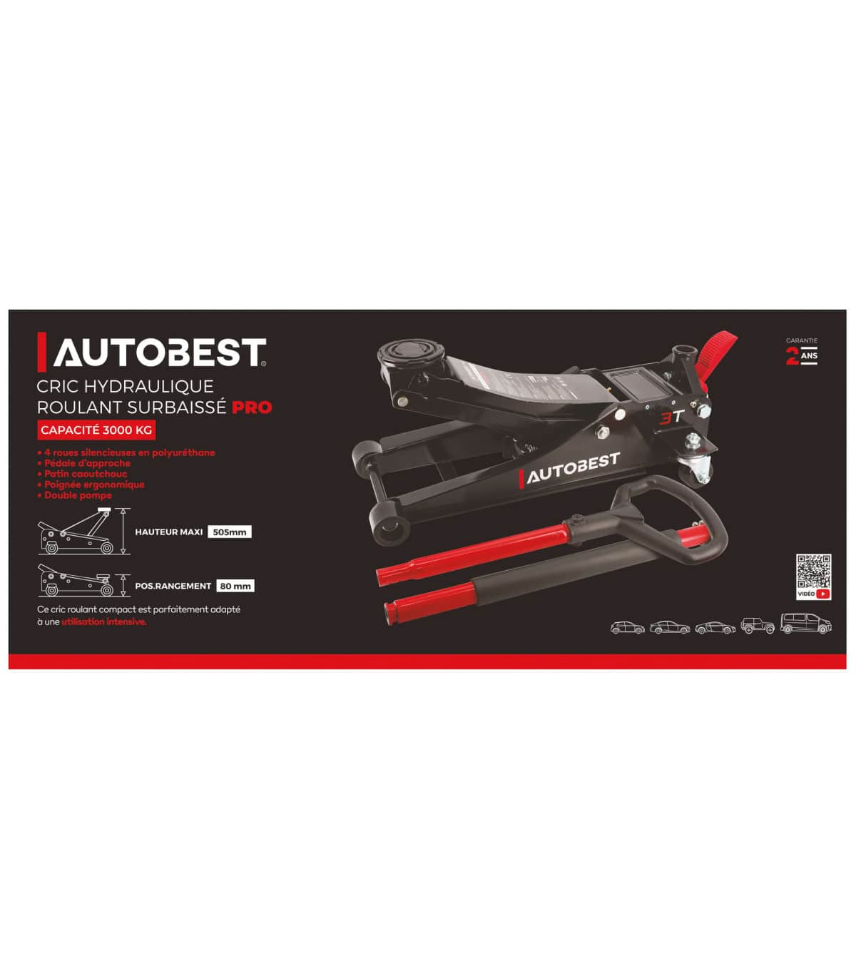 Cric rouleur surbaissé - 3 tonnes – Image 4