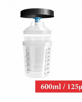 Kit 600/125 : 1 Godet rigide 600 ml 125µ + 50 poches souples + 50 couvercles + 20 bouchons