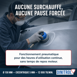 Ponceuse orbitale aspirante pneumatique – Ø 150 – Excentrique 2,5 mm