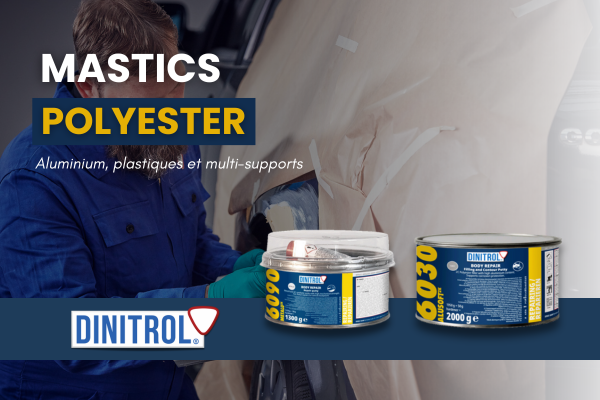 Gamme de mastics polyester Dinitrol : aluminium, plastiques et multi-supports