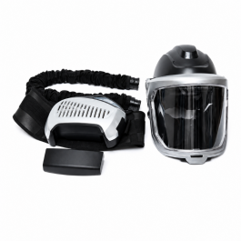 Masque à adduction d'air avec batterie rechargeable